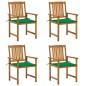 vidaXL Sillas de jardín con cojines 4 unidades madera maciza de acacia vidaXL Sillas de jardín con cojines 4 unidades madera maciza de acacia