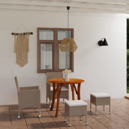 vidaXL Juego de comedor de jardín de 5 piezas beige