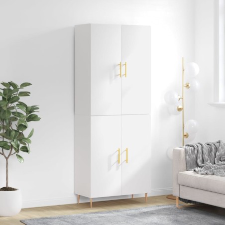 vidaXL Aparador alto madera contrachapada blanco 69,5x34x180 cm