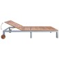 vidaXL Tumbona con cojín madera maciza de acacia y acero galvanizado vidaXL Tumbona con cojín madera maciza de acacia y acero galvanizado