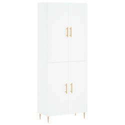 vidaXL Aparador alto madera contrachapada blanco 69,5x34x180 cm
