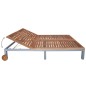 vidaXL Tumbona 2 personas con cojín madera maciza de acacia y acero vidaXL Tumbona 2 personas con cojín madera maciza de acacia y acero