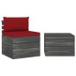 vidaXL Muebles de jardín de palets 2 piezas cojines madera maciza pino vidaXL Muebles de jardín de palets 2 piezas cojines madera maciza pino