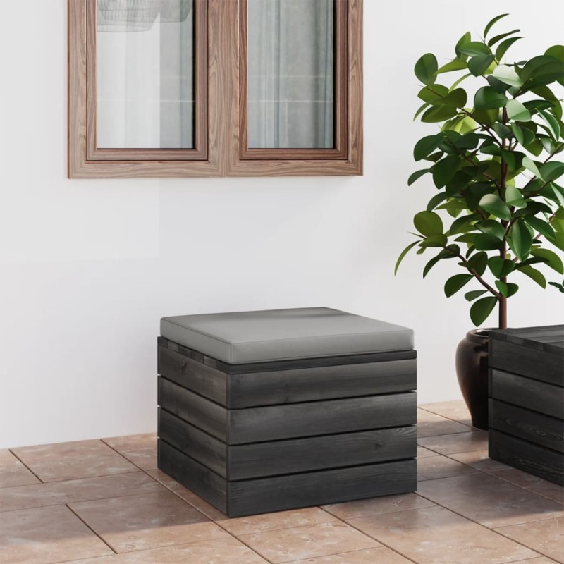 vidaXL Otomana de palets para jardín con cojín madera de pino vidaXL Otomana de palets para jardín con cojín madera de pino