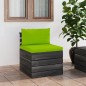 vidaXL Sofá central de palets para jardín con cojines de madera de pino vidaXL Sofá central de palets para jardín con cojines de madera de pino
