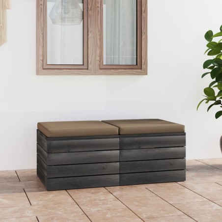 vidaXL Sofá de palets de jardín 4 plazas y cojines madera maciza pino