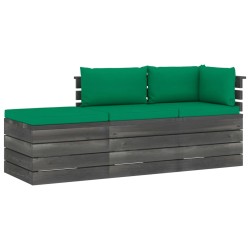 vidaXL Muebles de jardín de palets 3 piezas cojines madera maciza pino
