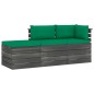 vidaXL Muebles de jardín de palets 3 piezas cojines madera maciza pino vidaXL Muebles de jardín de palets 3 piezas cojines madera maciza pino