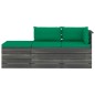 vidaXL Muebles de jardín de palets 3 piezas cojines madera maciza pino vidaXL Muebles de jardín de palets 3 piezas cojines madera maciza pino