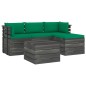 vidaXL Muebles de palés de jardín 5 piezas cojines madera maciza pino vidaXL Muebles de palés de jardín 5 piezas cojines madera maciza pino