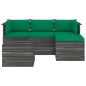 vidaXL Muebles de palés de jardín 5 piezas cojines madera maciza pino vidaXL Muebles de palés de jardín 5 piezas cojines madera maciza pino