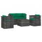 vidaXL Muebles de palés de jardín 5 piezas cojines madera maciza pino vidaXL Muebles de palés de jardín 5 piezas cojines madera maciza pino