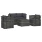 vidaXL Muebles de palés de jardín 5 piezas cojines madera maciza pino vidaXL Muebles de palés de jardín 5 piezas cojines madera maciza pino