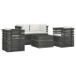vidaXL Muebles de palés de jardín 5 piezas cojines madera maciza pino vidaXL Muebles de palés de jardín 5 piezas cojines madera maciza pino