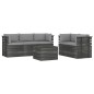 vidaXL Muebles de palets de jardín 6 piezas cojines madera maciza pino vidaXL Muebles de palets de jardín 6 piezas cojines madera maciza pino