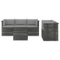vidaXL Muebles de palets de jardín 6 piezas cojines madera maciza pino vidaXL Muebles de palets de jardín 6 piezas cojines madera maciza pino