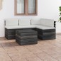 vidaXL Muebles de palés de jardín 5 piezas cojines madera maciza pino vidaXL Muebles de palés de jardín 5 piezas cojines madera maciza pino