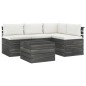 vidaXL Muebles de palés de jardín 5 piezas cojines madera maciza pino vidaXL Muebles de palés de jardín 5 piezas cojines madera maciza pino