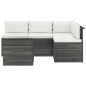 vidaXL Muebles de palés de jardín 5 piezas cojines madera maciza pino vidaXL Muebles de palés de jardín 5 piezas cojines madera maciza pino