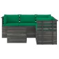 vidaXL Muebles de palets de jardín 6 piezas cojines madera maciza pino vidaXL Muebles de palets de jardín 6 piezas cojines madera maciza pino