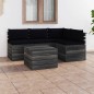 vidaXL Muebles de palés de jardín 5 piezas cojines madera maciza pino vidaXL Muebles de palés de jardín 5 piezas cojines madera maciza pino