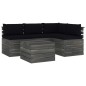 vidaXL Muebles de palés de jardín 5 piezas cojines madera maciza pino vidaXL Muebles de palés de jardín 5 piezas cojines madera maciza pino