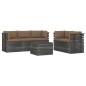 vidaXL Muebles de palets de jardín 6 piezas cojines madera maciza pino vidaXL Muebles de palets de jardín 6 piezas cojines madera maciza pino