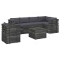 vidaXL Muebles de palets para jardín 7 pzas cojines madera maciza pino vidaXL Muebles de palets para jardín 7 pzas cojines madera maciza pino