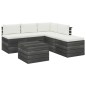 vidaXL Muebles de palets para jardín 6 pzas con cojines madera de pino vidaXL Muebles de palets para jardín 6 pzas con cojines madera de pino