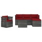 vidaXL Muebles de palés de jardín 6 piezas cojines madera maciza pino vidaXL Muebles de palés de jardín 6 piezas cojines madera maciza pino