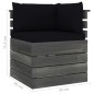 vidaXL Muebles de palets para jardín 7 pzas cojines madera maciza pino vidaXL Muebles de palets para jardín 7 pzas cojines madera maciza pino