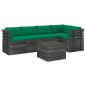 vidaXL Muebles de palets para jardín 6 pzas cojines madera maciza pino vidaXL Muebles de palets para jardín 6 pzas cojines madera maciza pino