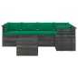 vidaXL Muebles de palets para jardín 6 pzas cojines madera maciza pino vidaXL Muebles de palets para jardín 6 pzas cojines madera maciza pino