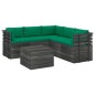 vidaXL Muebles de palets para jardín 6 pzas cojines madera maciza pino vidaXL Muebles de palets para jardín 6 pzas cojines madera maciza pino