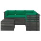 vidaXL Muebles de palets para jardín 6 pzas cojines madera maciza pino vidaXL Muebles de palets para jardín 6 pzas cojines madera maciza pino