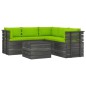 vidaXL Muebles de palets de jardín 6 piezas cojines madera maciza pino
