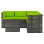 vidaXL Muebles de palets de jardín 6 piezas cojines madera maciza pino