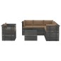 vidaXL Muebles de palets de jardín 7 piezas cojines madera maciza pino vidaXL Muebles de palets de jardín 7 piezas cojines madera maciza pino