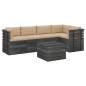 vidaXL Muebles de palets para jardín 6 pzas cojines madera maciza pino vidaXL Muebles de palets para jardín 6 pzas cojines madera maciza pino