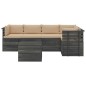 vidaXL Muebles de palets para jardín 6 pzas cojines madera maciza pino vidaXL Muebles de palets para jardín 6 pzas cojines madera maciza pino