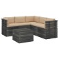 vidaXL Muebles de palets para jardín 6 pzas cojines madera maciza pino vidaXL Muebles de palets para jardín 6 pzas cojines madera maciza pino