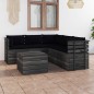 vidaXL Muebles de palets de jardín 6 piezas cojines madera maciza pino vidaXL Muebles de palets de jardín 6 piezas cojines madera maciza pino