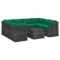 vidaXL Muebles de palets para jardín 9 pzas cojines madera maciza pino vidaXL Muebles de palets para jardín 9 pzas cojines madera maciza pino