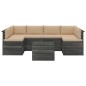 vidaXL Muebles de palets para jardín 7 pzas cojines madera maciza pino