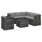 vidaXL Muebles de palets de jardín 7 piezas cojines madera maciza pino vidaXL Muebles de palets de jardín 7 piezas cojines madera maciza pino