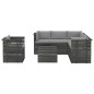 vidaXL Muebles de palets de jardín 7 piezas cojines madera maciza pino vidaXL Muebles de palets de jardín 7 piezas cojines madera maciza pino