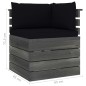 vidaXL Muebles de palets para jardín 9 pzas cojines madera maciza pino