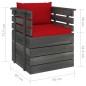 vidaXL Muebles de palets para jardín 7 pzas cojines madera maciza pino