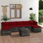 vidaXL Muebles de palets de jardín 8 pzas cojines madera maciza pino vidaXL Muebles de palets de jardín 8 pzas cojines madera maciza pino