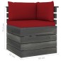 vidaXL Muebles de palets para jardín 7 pzas cojines madera maciza pino